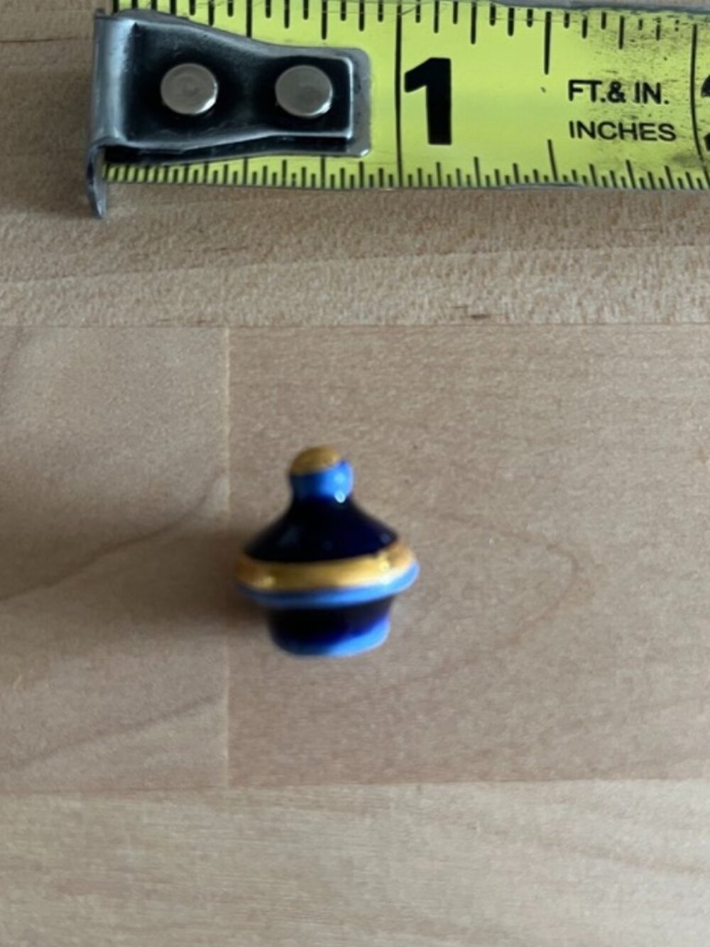 Limoges Miniature Cobalt Blue and Gold Ceramic Lid